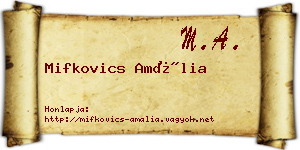 Mifkovics Amália névjegykártya